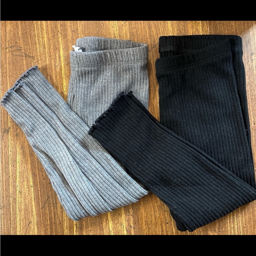Old Navy Kids Ribbed Leggings - Gray and Black